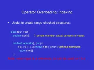 Operator Overloading: indexing