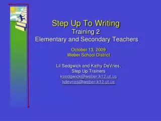 Step Up To Writing Training 2 Elementary and Secondary Teachers