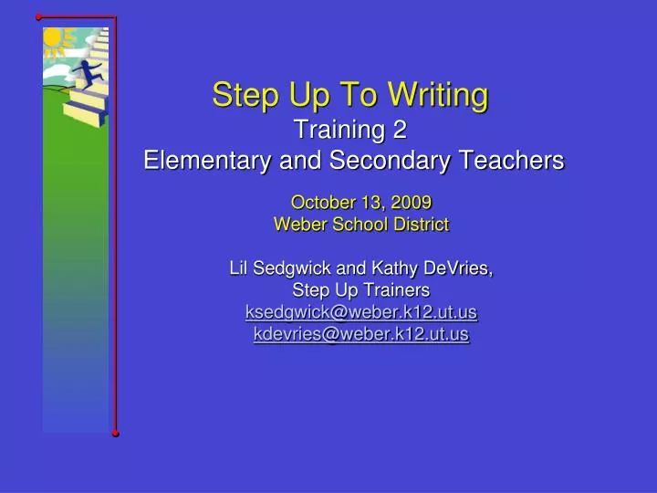 step up to writing training 2 elementary and secondary teachers