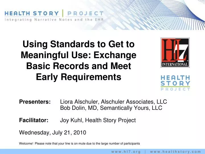using standards to get to meaningful use exchange basic records and meet early requirements