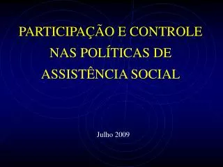 participa o e controle nas pol ticas de assist ncia social