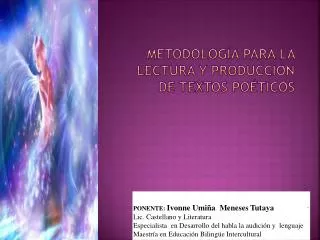 metodolog a para la lectura y producci n de textos po ticos
