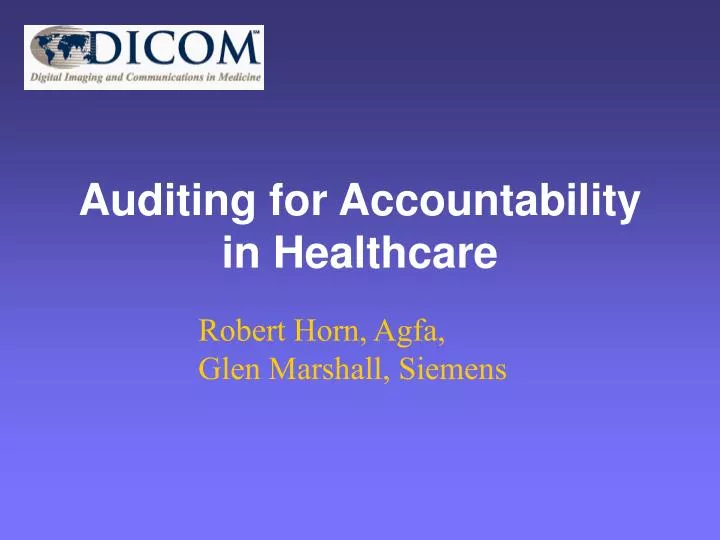 auditing for accountability in healthcare
