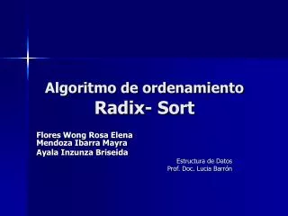 algoritmo de ordenamiento radix sort