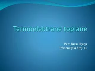 Termoelektrane toplane