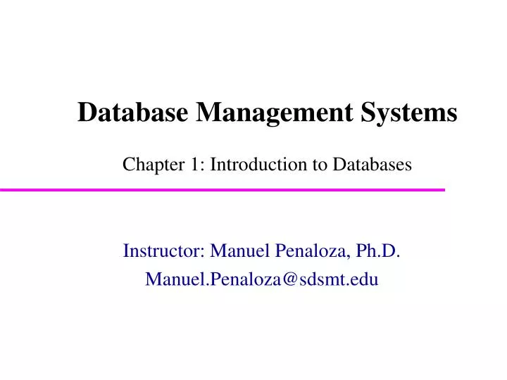 database management systems chapter 1 introduction to databases