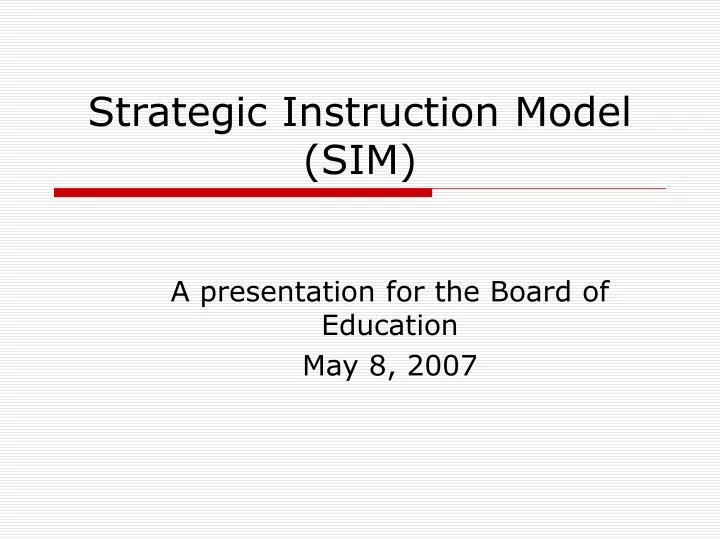 strategic instruction model sim