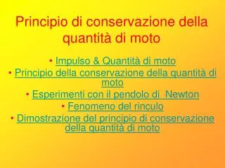 principio di conservazione della quantit di moto