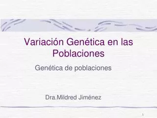 variaci n gen tica en las poblaciones
