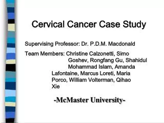 Cervical Cancer Case Study