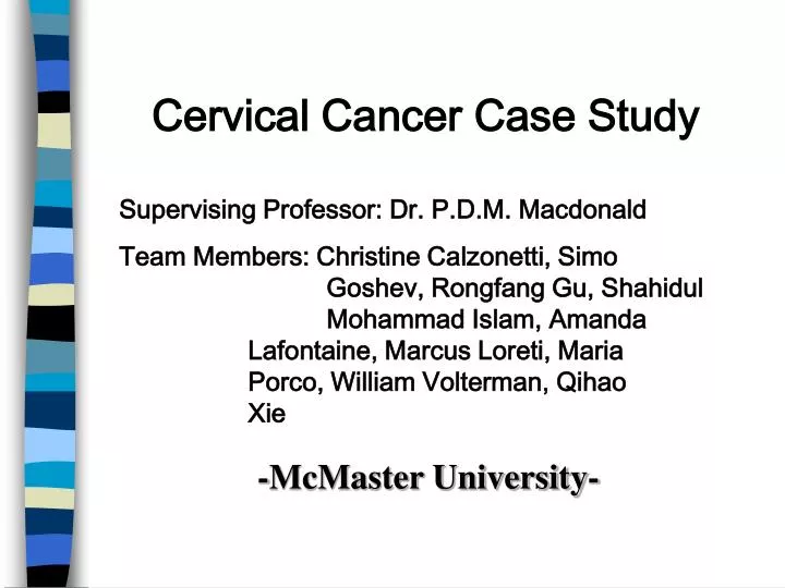 Ppt Cervical Cancer Case Study Powerpoint Presentation Free Download