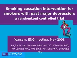 Smoking cessation intervention for smokers with past major depression: a randomized controlled trial