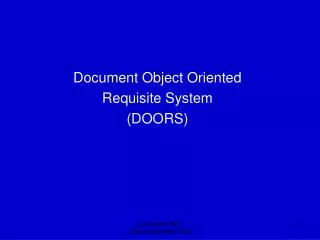document object oriented requisite system doors