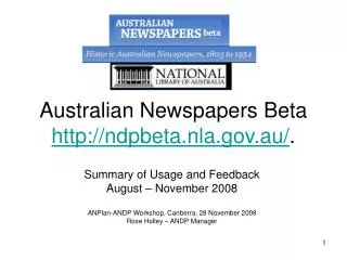 Australian Newspapers Beta http://ndpbeta.nla.gov.au/ .
