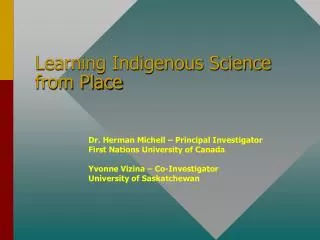 Learning Indigenous Science from Place