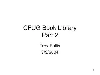 CFUG Book Library Part 2