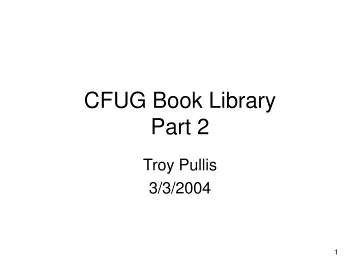 cfug book library part 2