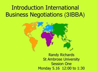 Introduction International Business Negotiations (3IBBA)