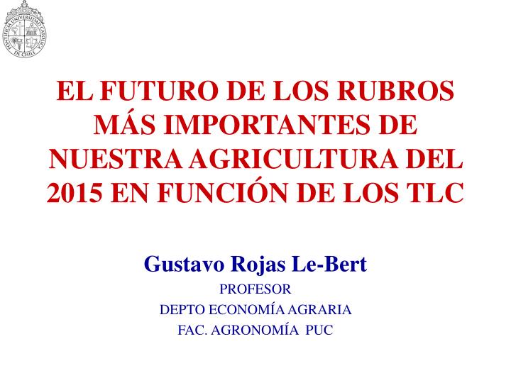 el futuro de los rubros m s importantes de nuestra agricultura del 2015 en funci n de los tlc