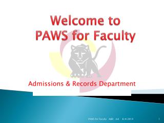 Admissions &amp; Records Department