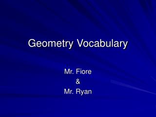 Geometry Vocabulary