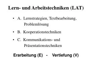 Lern- und Arbeitstechniken (LAT)