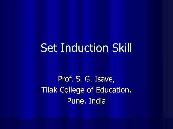 set induction skill