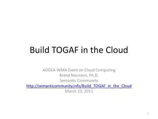 Build TOGAF in the Cloud