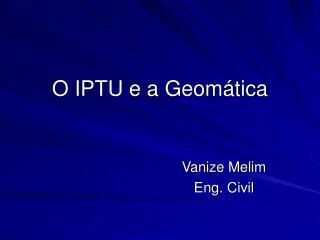 o iptu e a geom tica