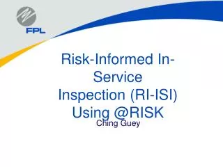 Risk-Informed In-Service Inspection (RI-ISI) Using @RISK