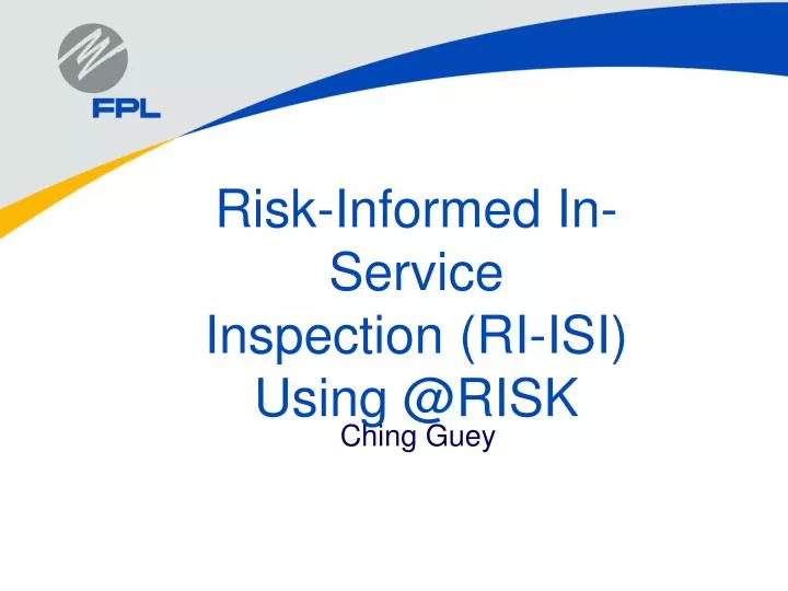 risk informed in service inspection ri isi using @risk