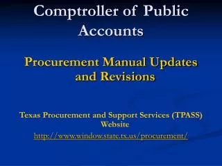 Comptroller of Public Accounts