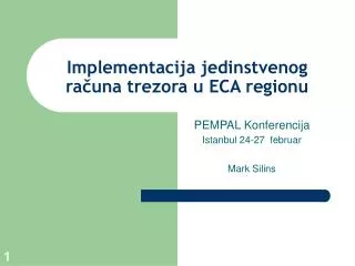 Implementacija jedinstvenog računa trezora u ECA regionu