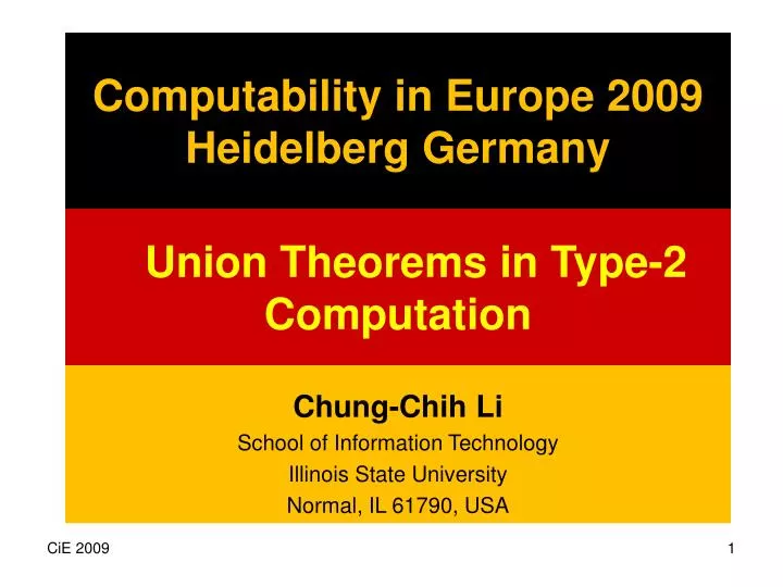 computability in europe 2009 heidelberg germany