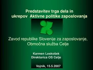 Zavod republike Slovenije za zaposlovanje, Območna služba Celje