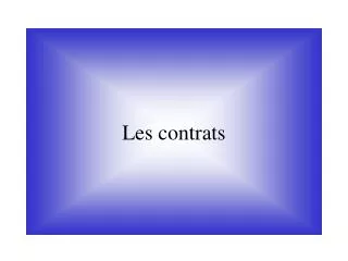 les contrats