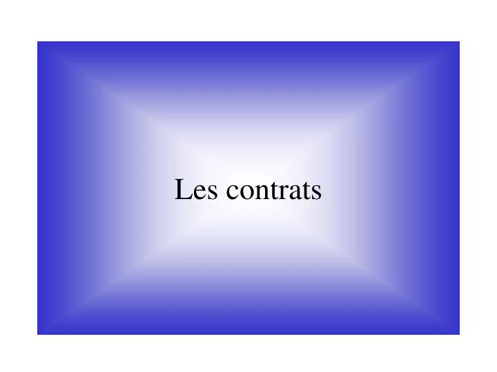 les contrats