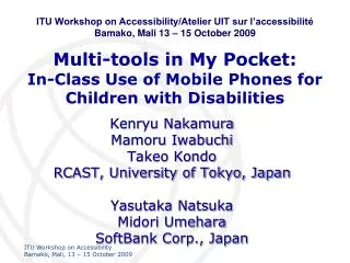 Multi-tools in My Pocket: In-Class Use of Mobile Phones for Children with Disabilities
