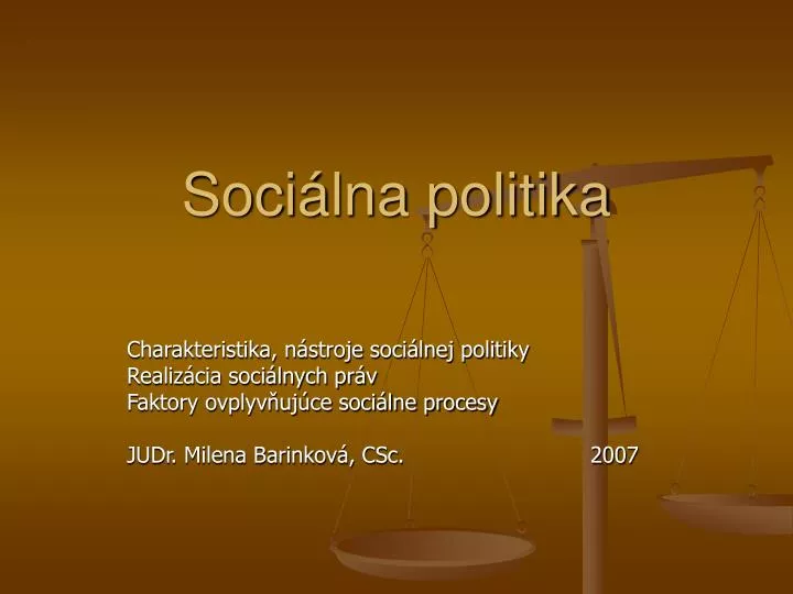 soci lna politika