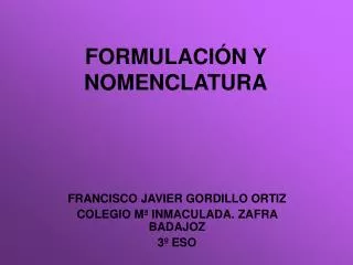 formulaci n y nomenclatura