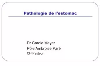 pathologie de l estomac