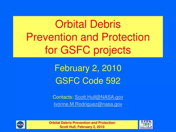 orbital debris prevention and protection for gsfc projects
