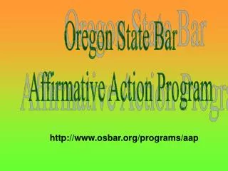 Oregon State Bar Affirmative Action Program