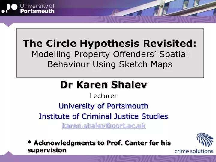 the circle hypothesis revisited modelling property offenders spatial behaviour using sketch maps