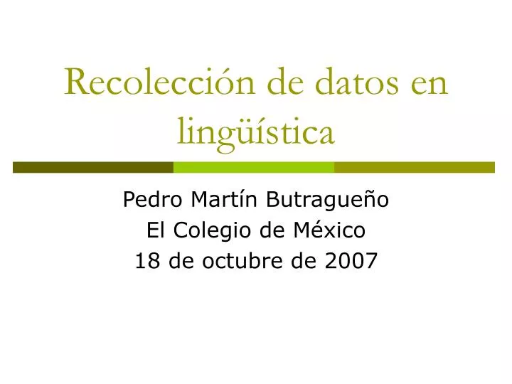 recolecci n de datos en ling stica