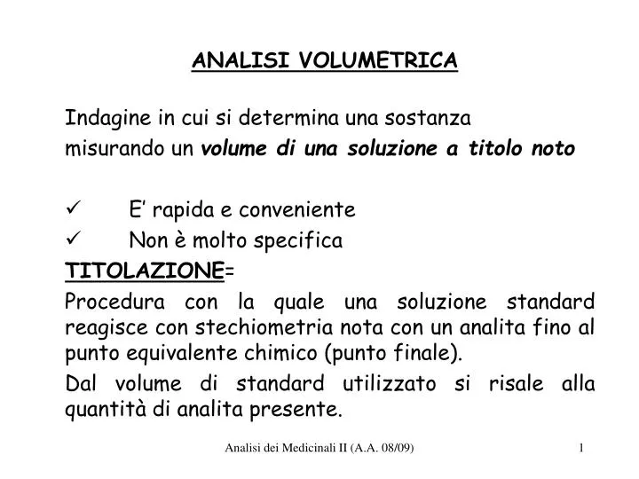 analisi volumetrica