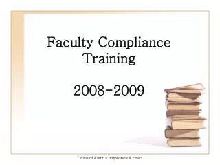 Faculty Compliance Training 2008-2009