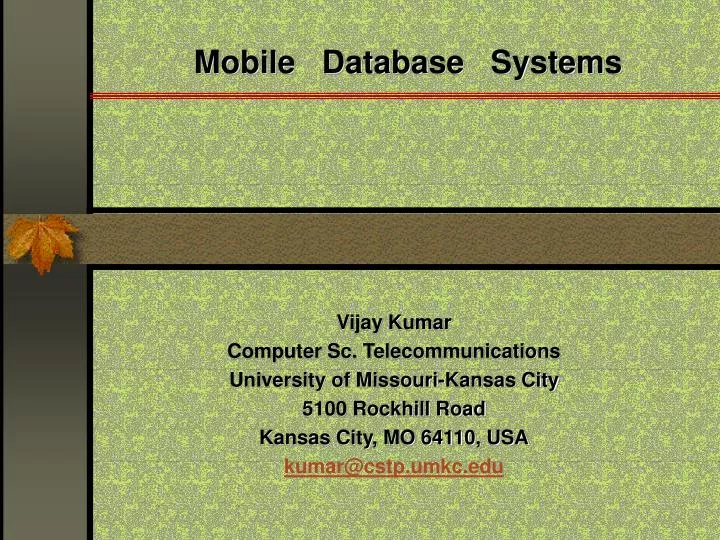 mobile database systems