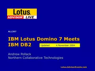 IBM Lotus Domino 7 Meets IBM DB2