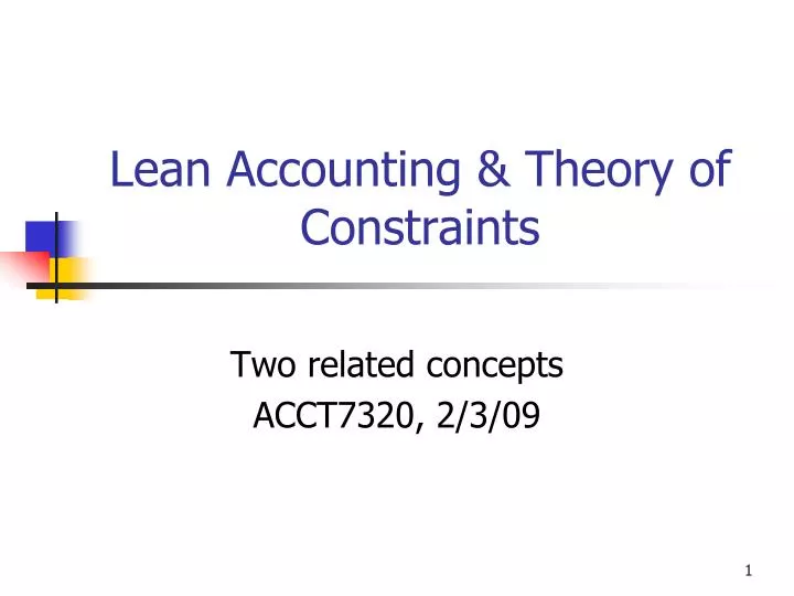 lean accounting theory of constraints
